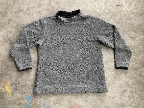 Vintage 1980s 1990s LL Bean Deep Pile Fleece Gray