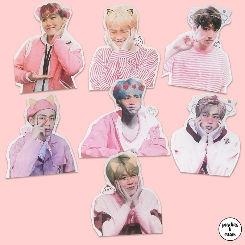 kpop bts aesthetic sticker set etsy