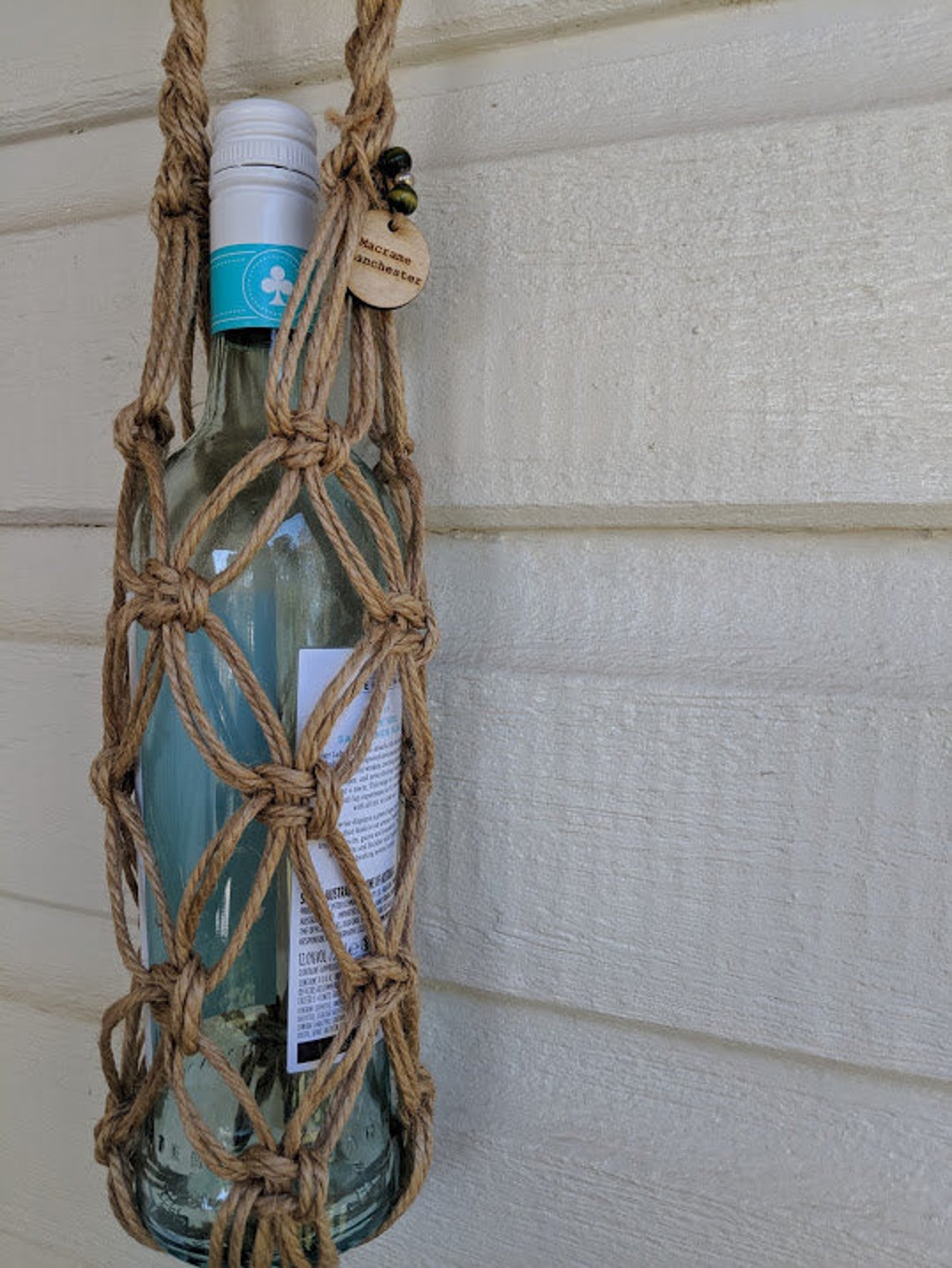 Hand Made Macrame Wine Bottle Holder Etsy