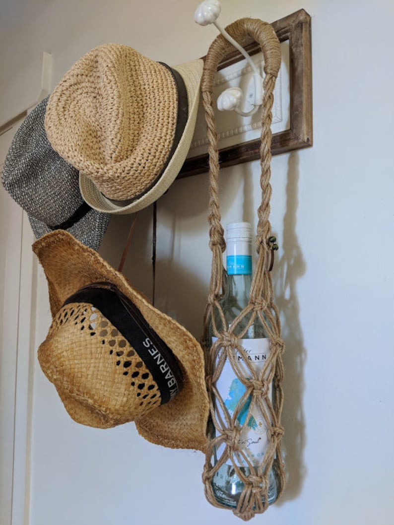 Hand Made Macrame Wine Bottle Holder | Etsy
