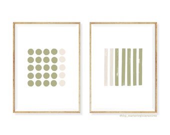 Geometric minimalist Wall Gallery set of 2,Neutral Abstract Printable art,Minimalist Modern wall decor, Circles & Lines Art INSTANT DOWNLOAD