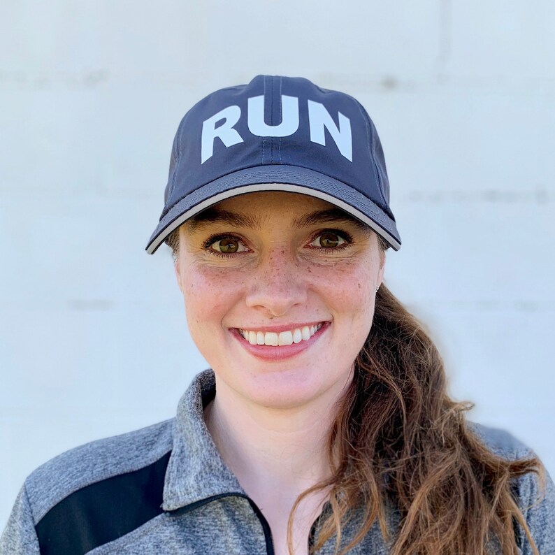 RUN Gray Workout Hat Womens Fitness Hat Running Hat Girls Etsy