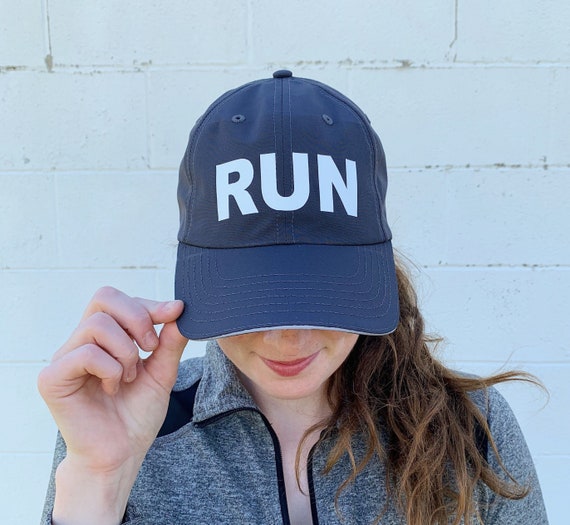 RUN Gray Workout Hat Womens Fitness Hat Running Hat Girls Etsy