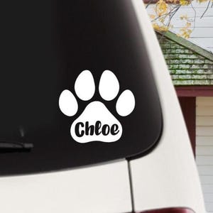 Paw Print Decal, Personalized Pet Name Decal Sticker, Pet Name Decal, Pet Present Sticker, Paw Print Name Decals, Paw Print Stickers Decal