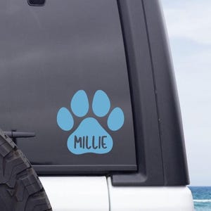 Paw Print Decal, Personalized Pet Name Decal Sticker, Pet Name Decal, Pet Present Sticker, Paw Print Name Decals, Paw Print Stickers Decal