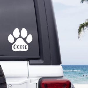 Paw Print Decal, Personalized Pet Name Decal Sticker, Pet Name Decal, Pet Present Sticker, Paw Print Name Decals, Paw Print Stickers Decal