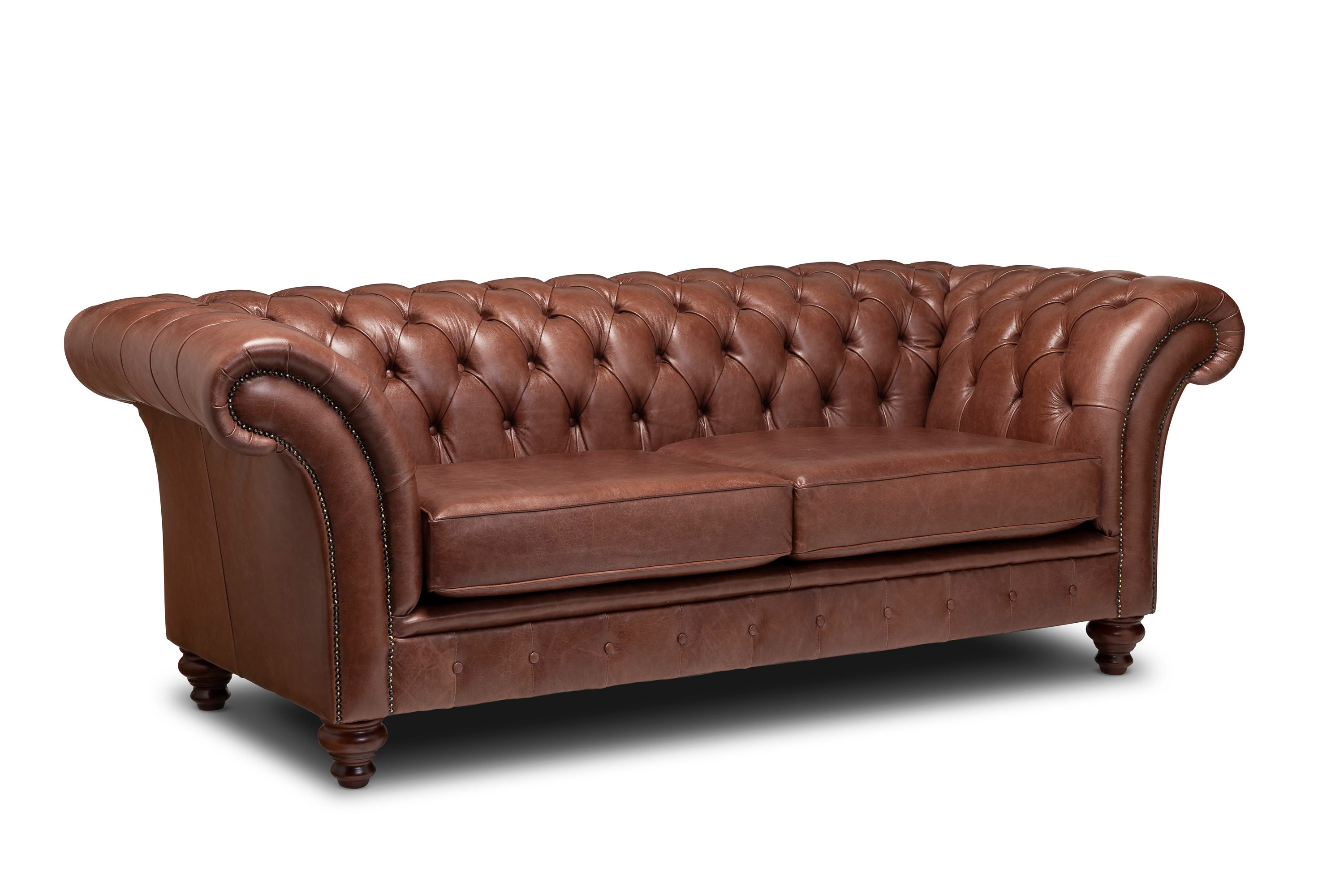 Chesterfield Belmont Real Leather Two / Three Seater Sofa English ...