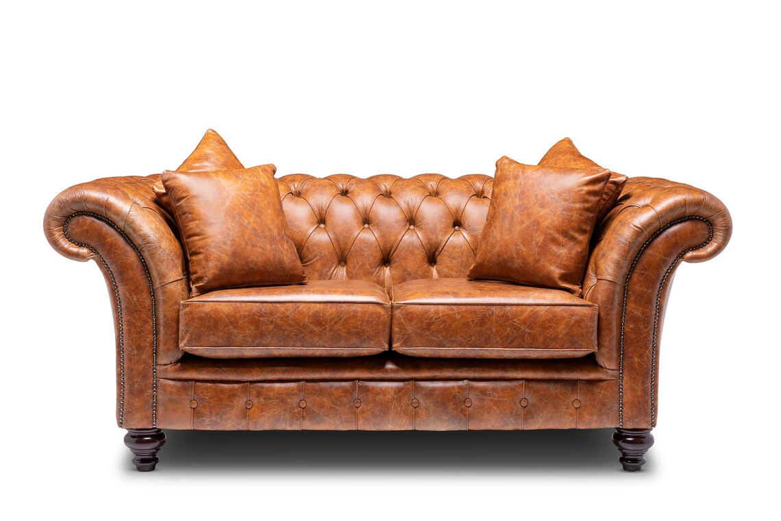 Chesterfield Belmont Real Leather Two / Three Seater Sofa Vintage Tan ...