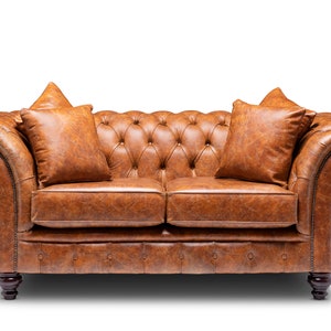 Chesterfield Belmont Real Leather Two / Three Seater Sofa Vintage Tan ...