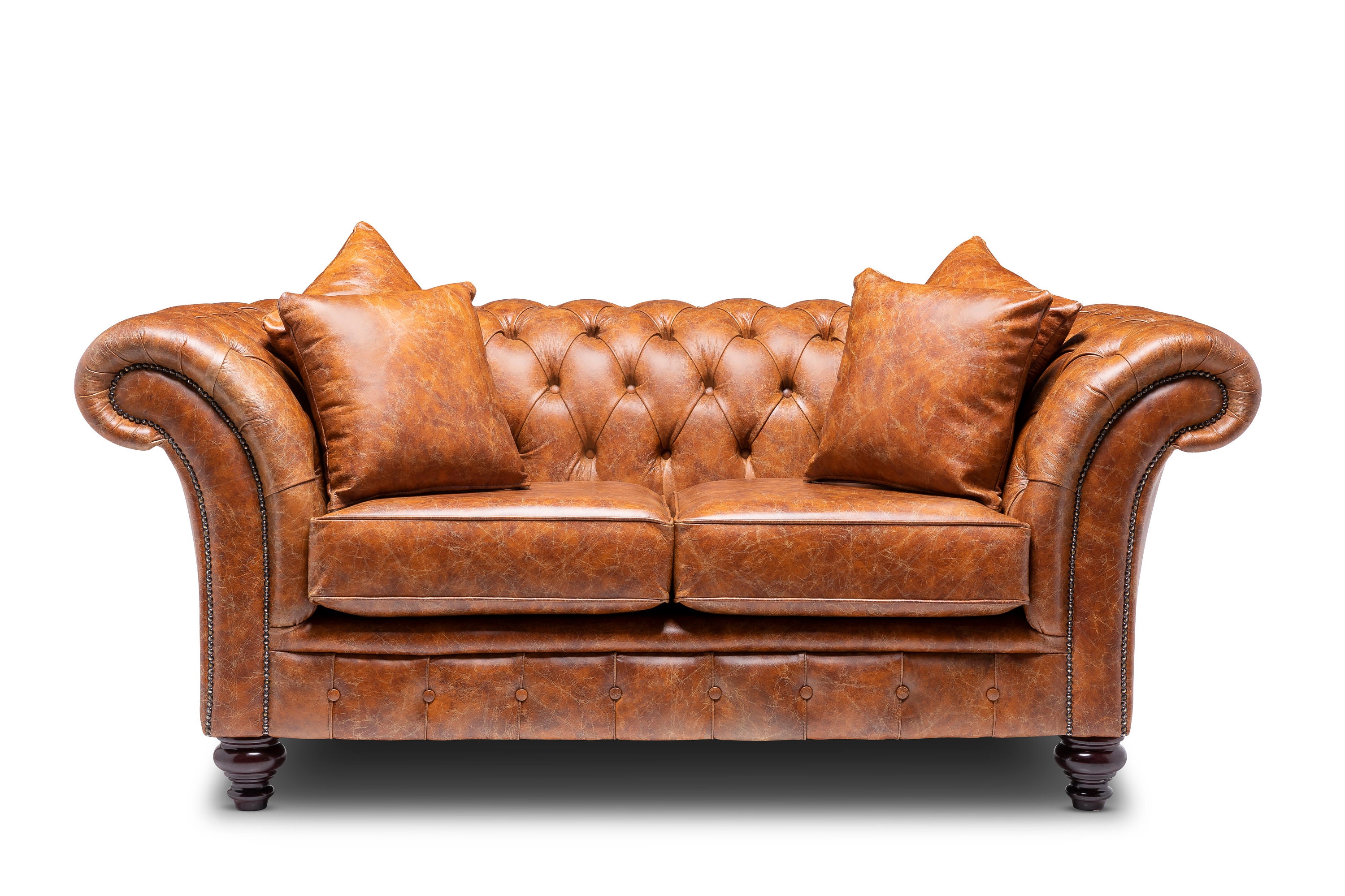 Chesterfield Belmont Real Leather Two / Three Seater Sofa Vintage Tan ...