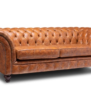 Chesterfield Belmont Real Leather Two / Three Seater Sofa Vintage Tan ...