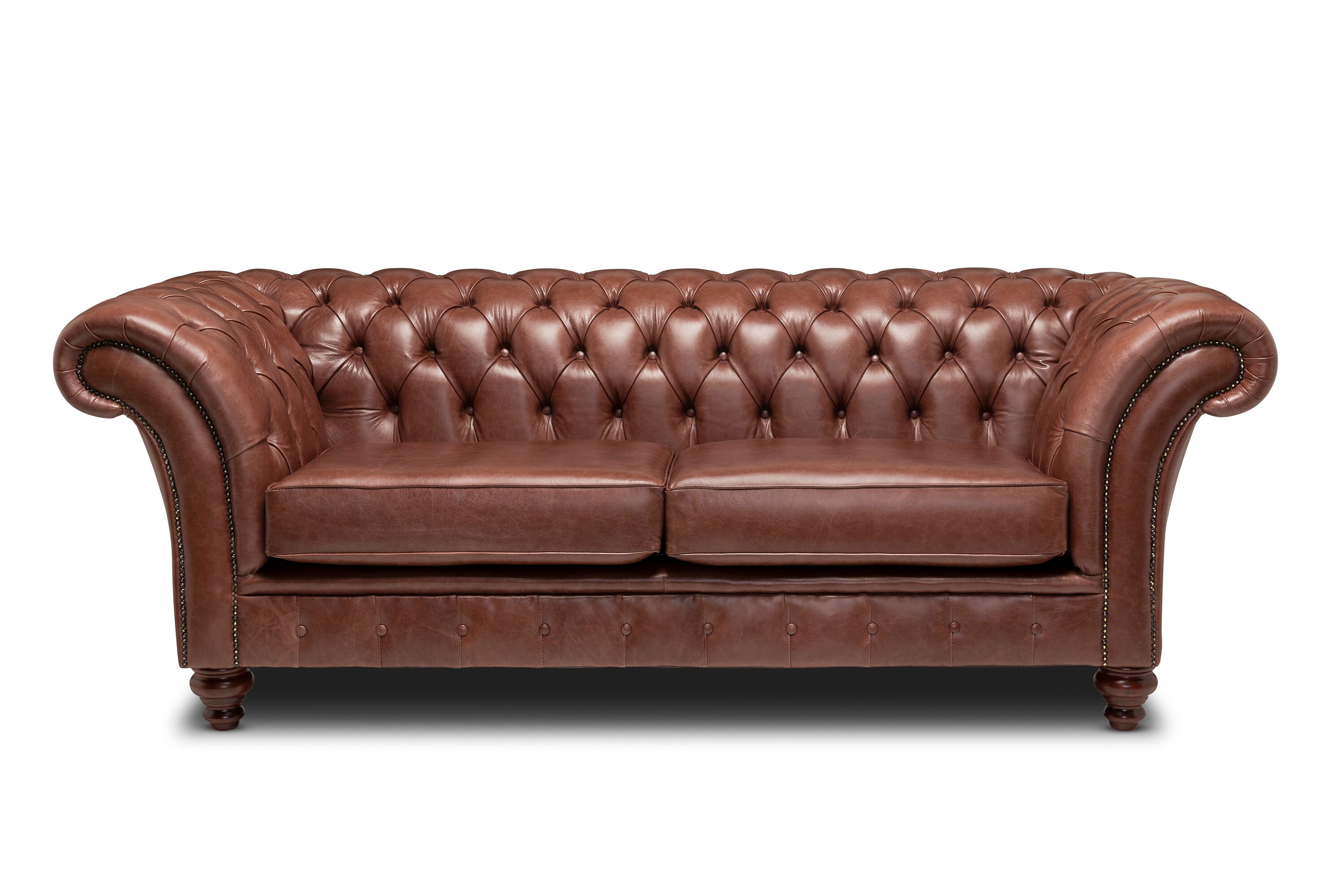 Chesterfield Belmont Real Leather Two / Three Seater Sofa English ...