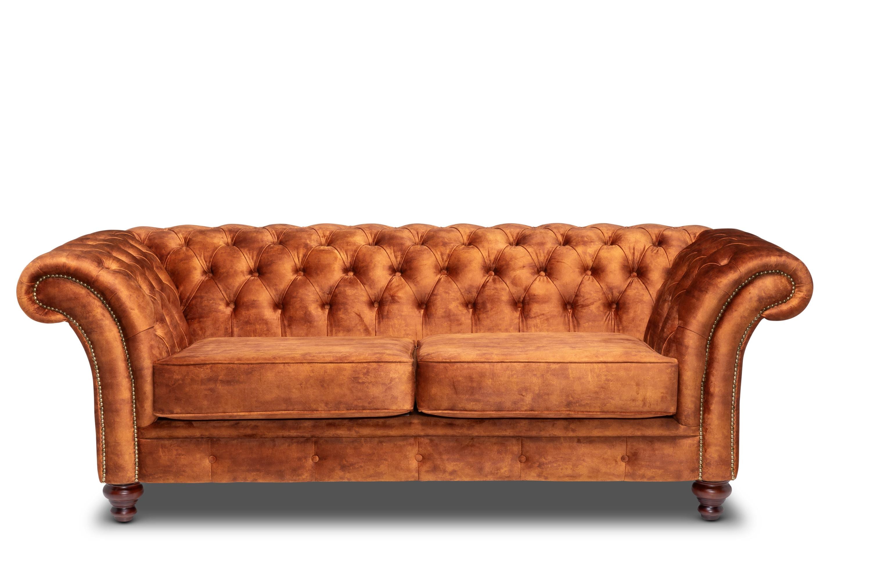 Chesterfield Three Seater Belmont Sofa Vintage Tan Velvet - Etsy UK