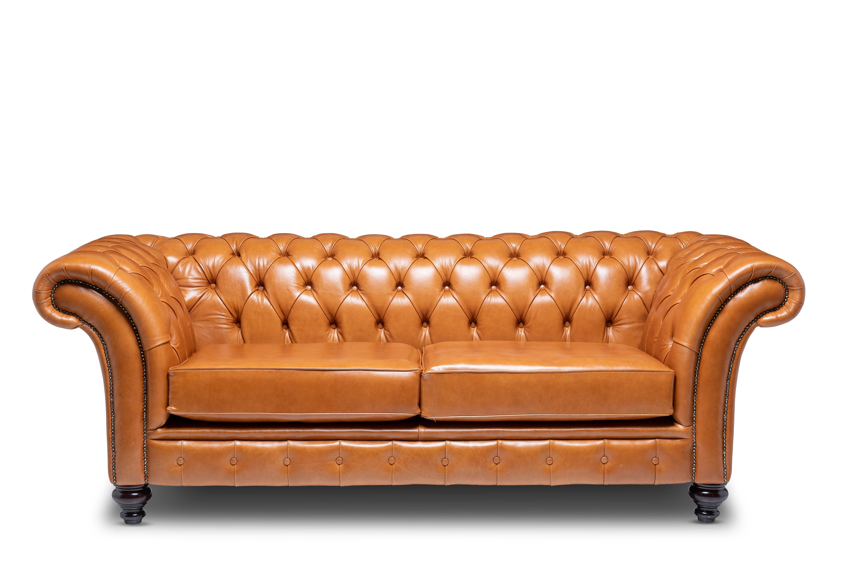 Chesterfield Belmont Real Leather Two / Three Seater Sofa Old English ...