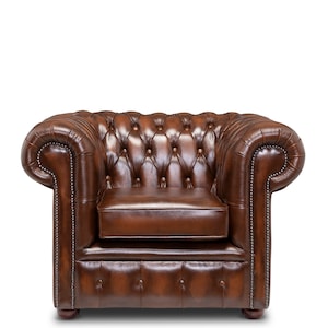 Chesterfield Real Leather Two Seater Sofa Genuine Antique Tan Leather ...