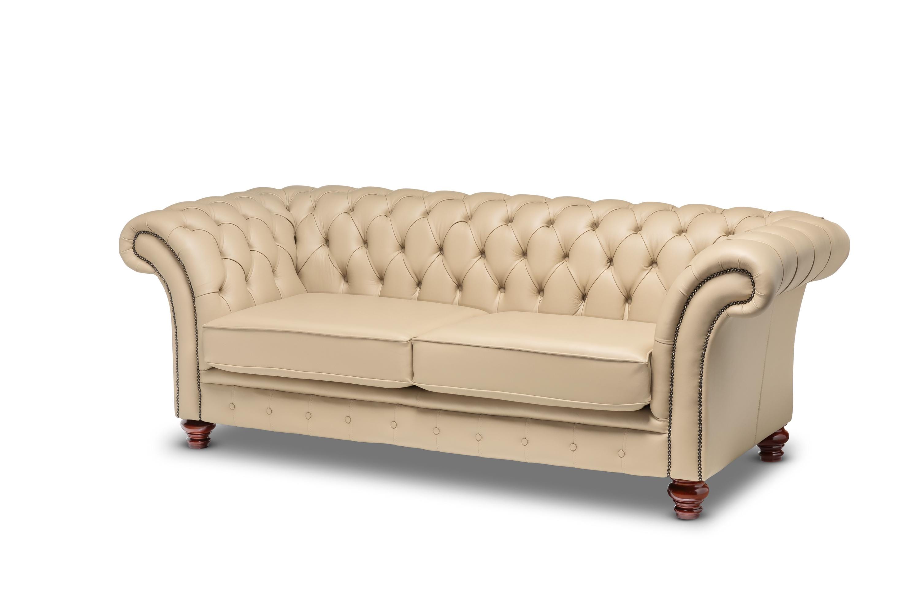 Chesterfield Three Seater Belmont Sofa Pebble Leather - Etsy UK