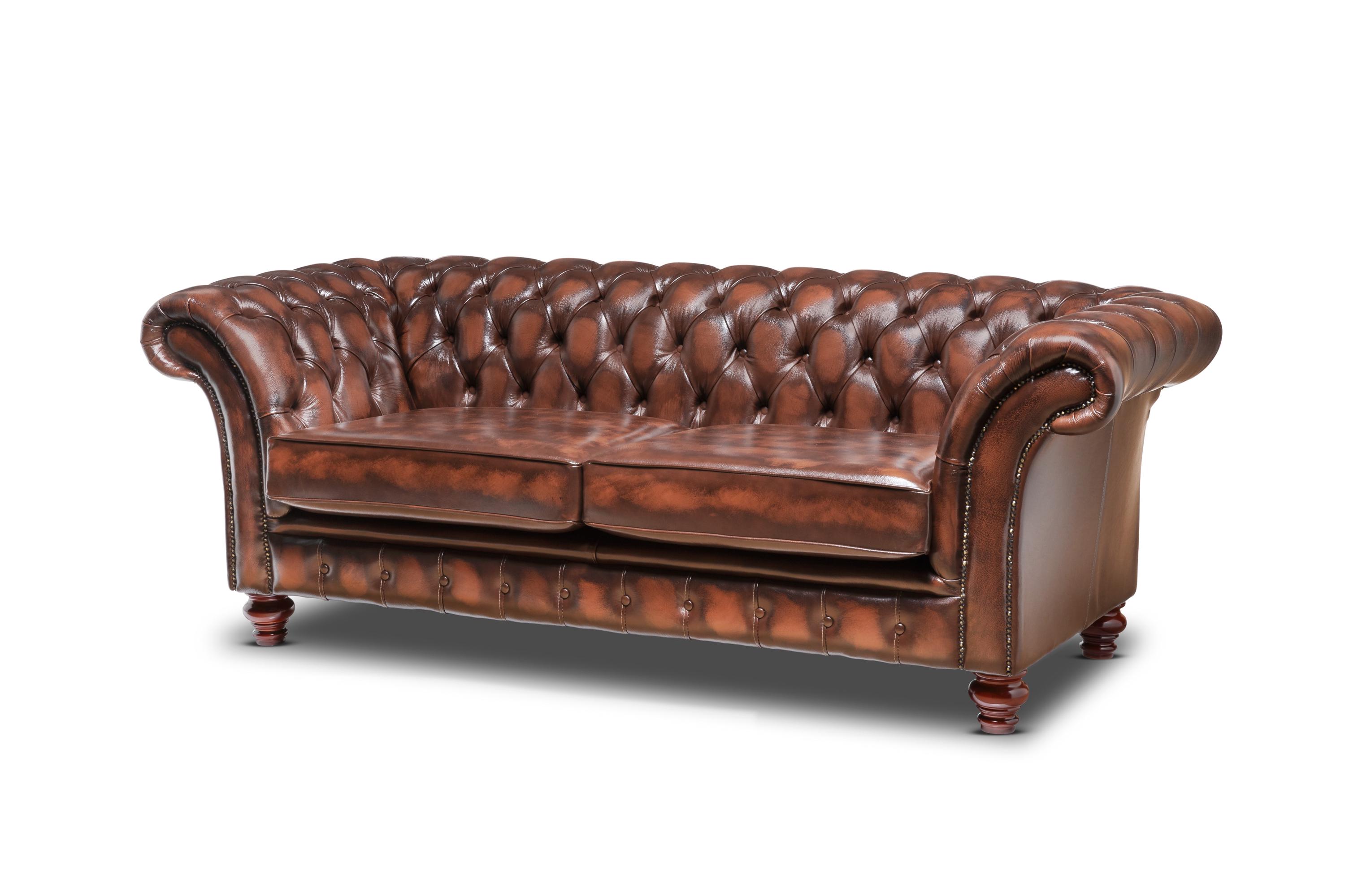 Chesterfield Three Seater Belmont Sofa Antique Brown Leather - Etsy UK