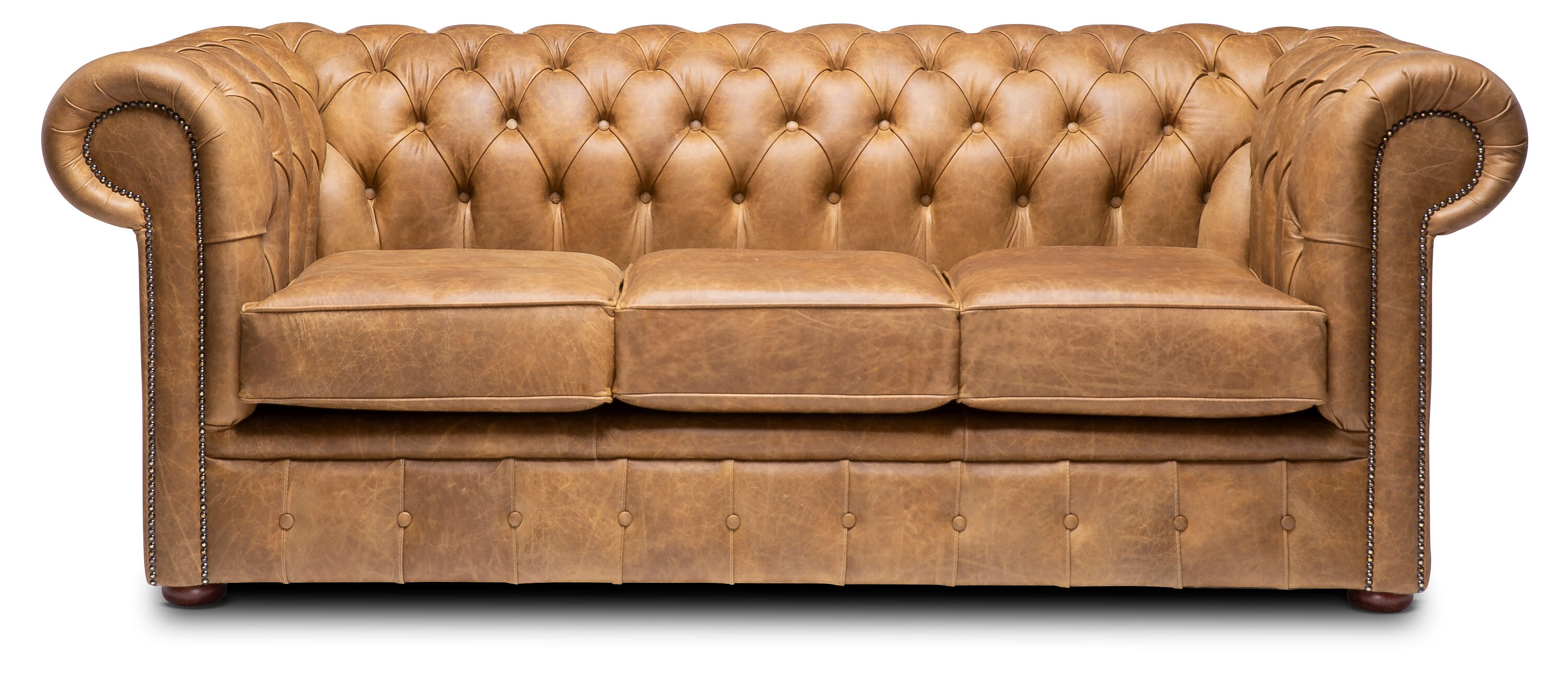 Chesterfield Real Leather Two / Three Seater Sofa Vintage Cognac - Etsy UK