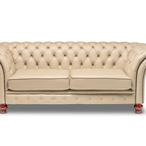 Chesterfield Three Seater Belmont Sofa Pebble Leather - Etsy UK
