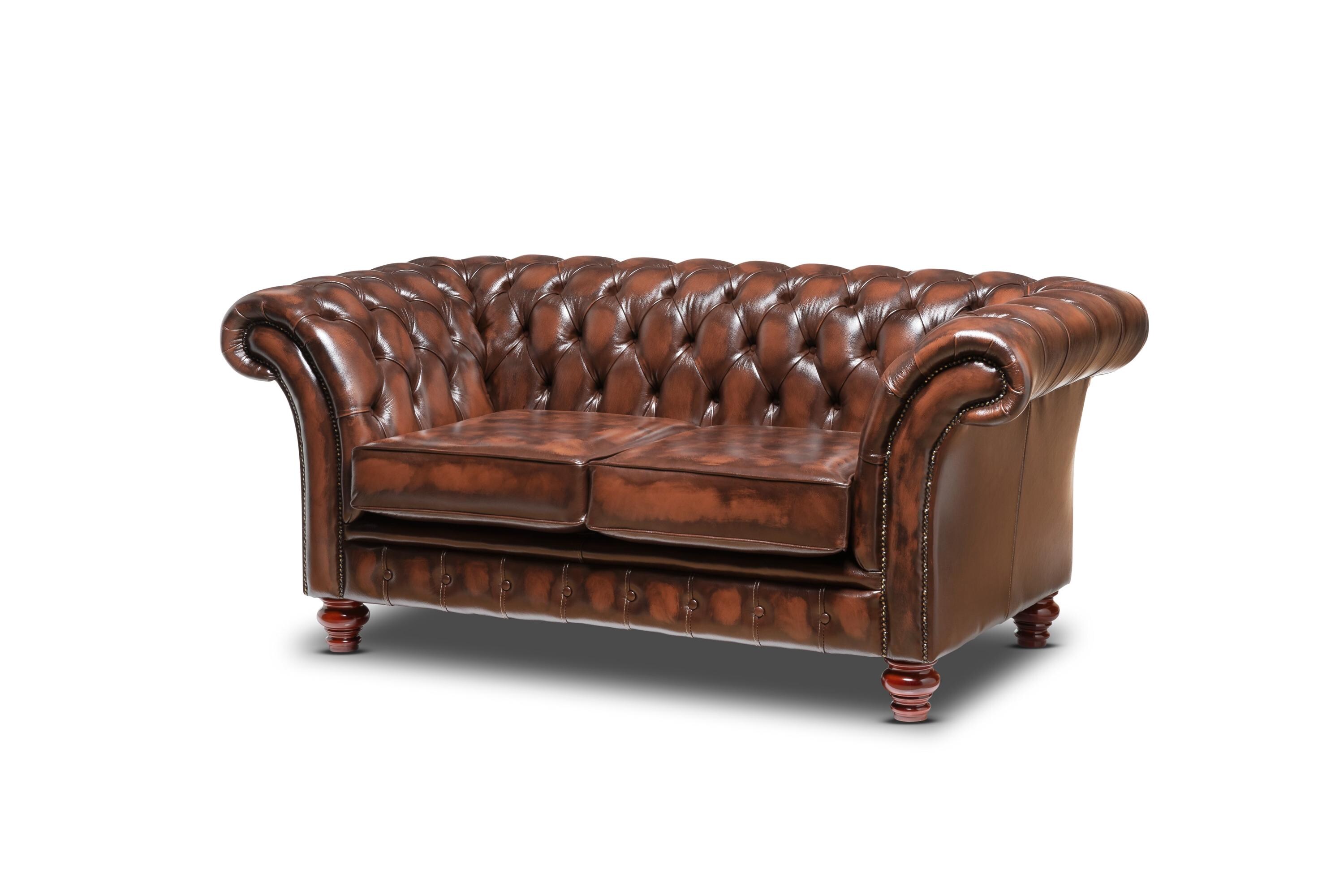 Chesterfield Two Seater Belmont Sofa Antique Brown Leather - Etsy UK