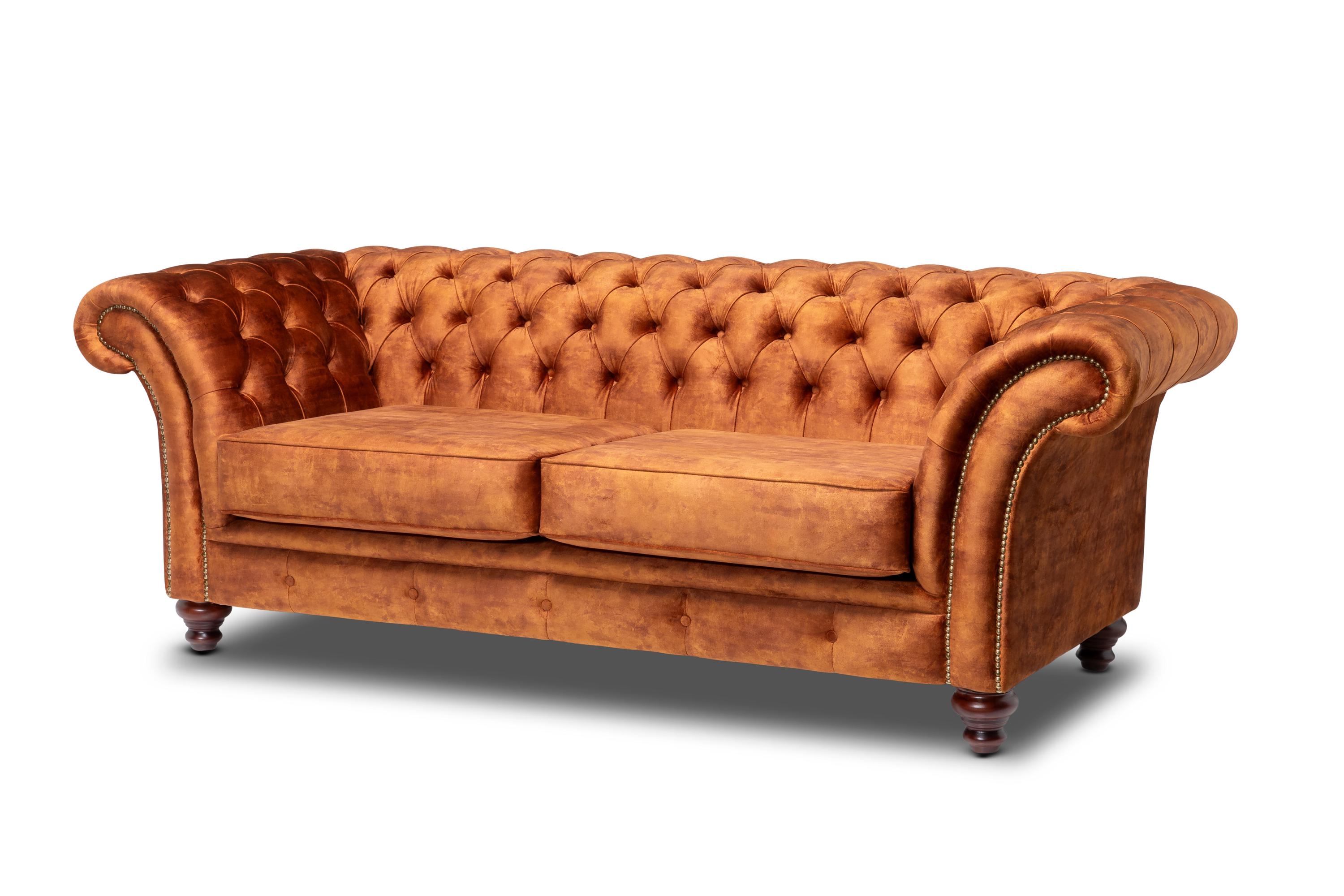 Chesterfield Three Seater Belmont Sofa Vintage Tan Velvet - Etsy UK