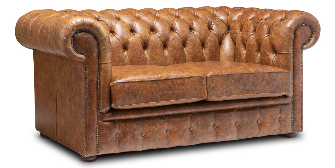 Chesterfield Real Leather Two / Three Seater Sofa Vintage Tan - Etsy UK