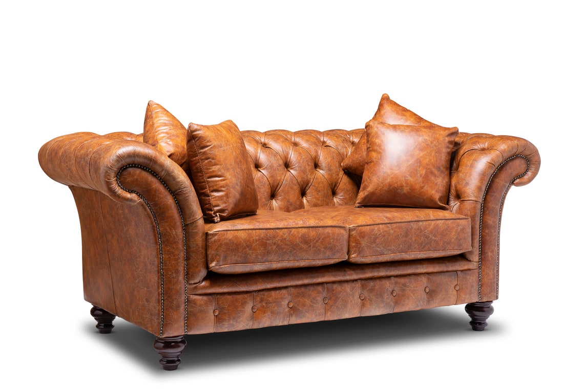 Chesterfield Belmont Real Leather Two / Three Seater Sofa Vintage Tan ...
