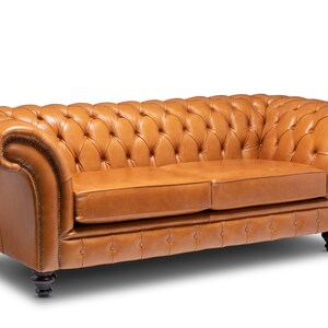 Chesterfield Belmont Real Leather Two / Three Seater Sofa Old English ...
