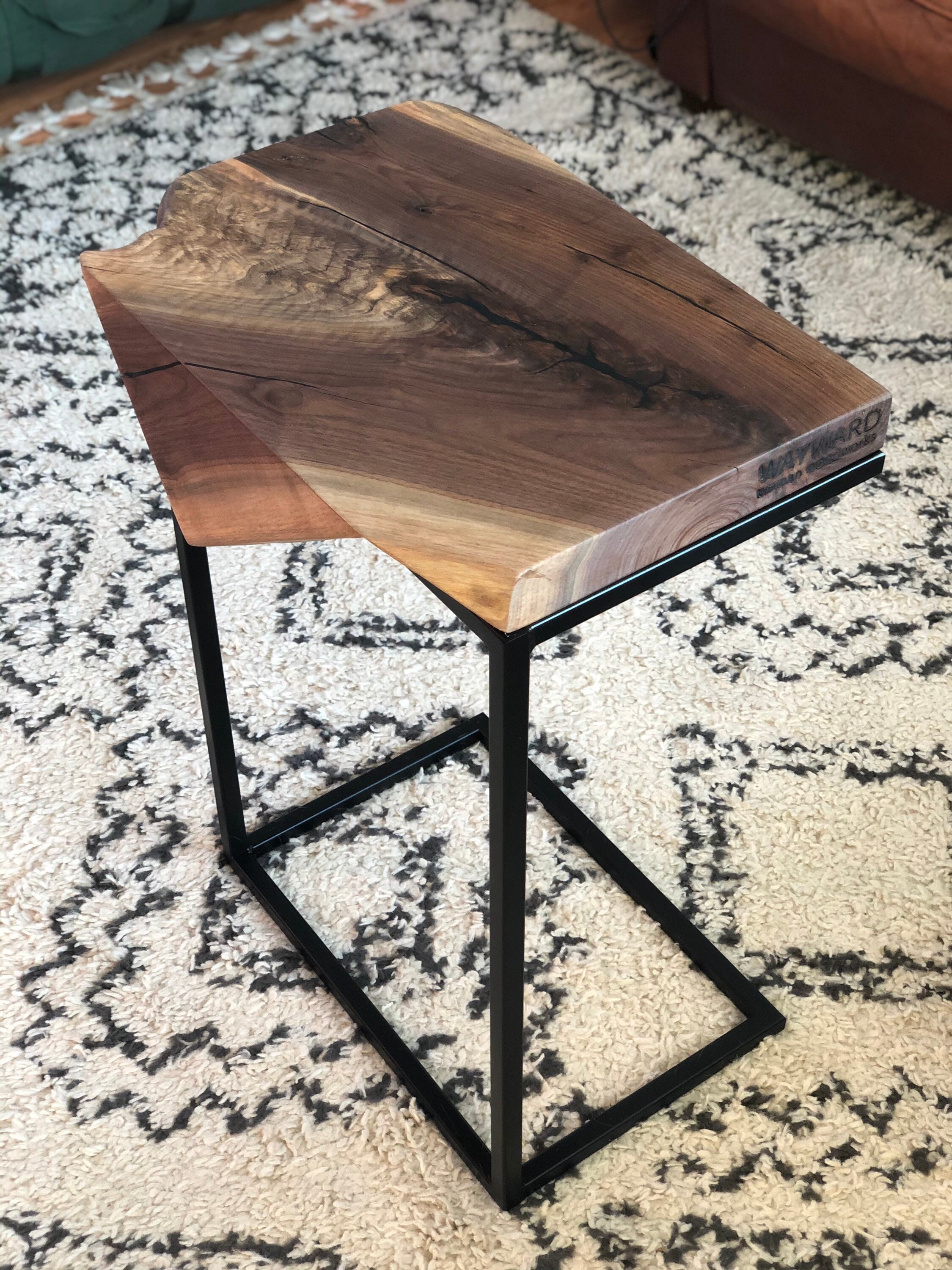 Live Edge Waterfall Side Table SOLD Etsy