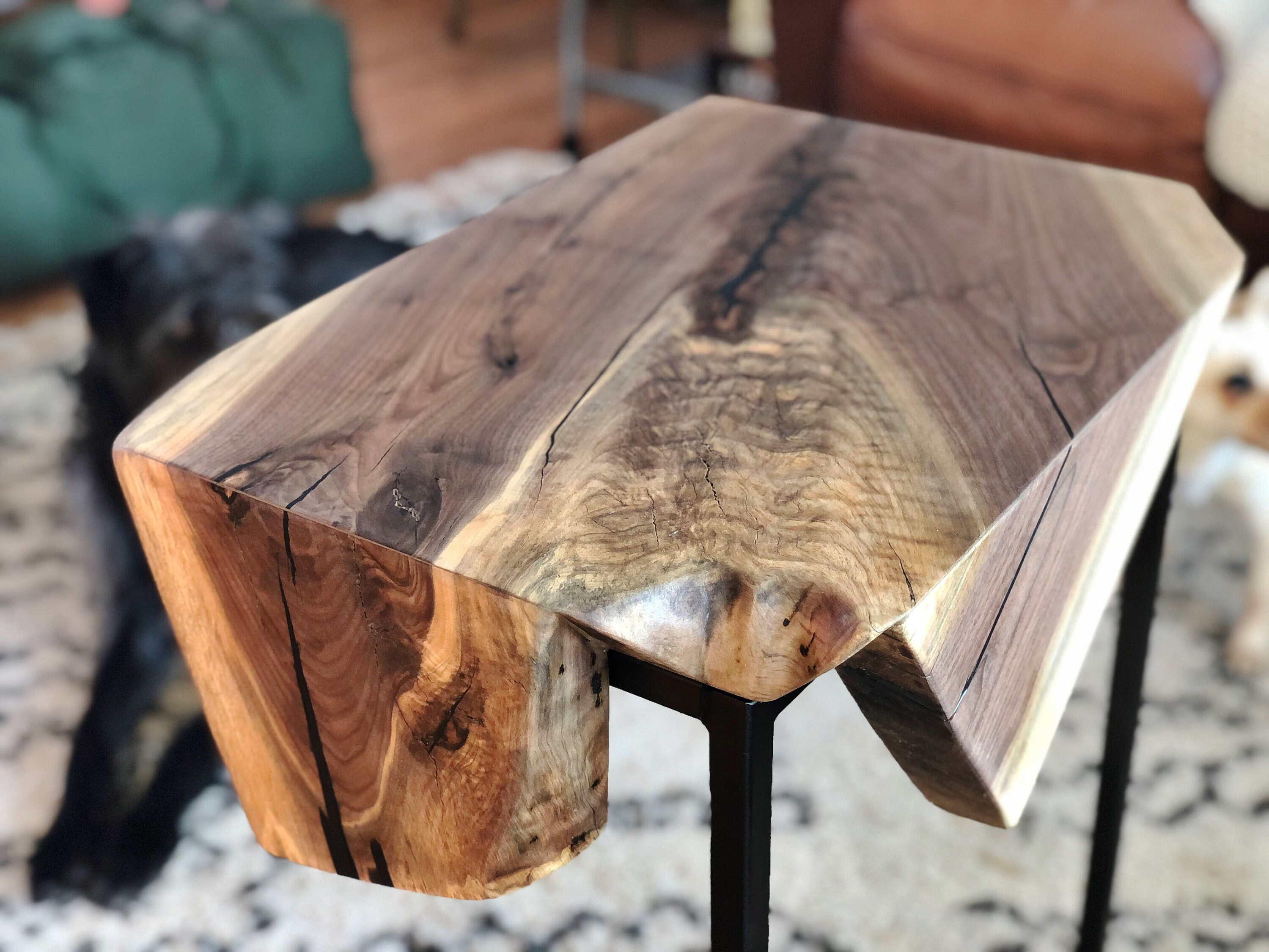 Live Edge Waterfall Side Table SOLD Etsy