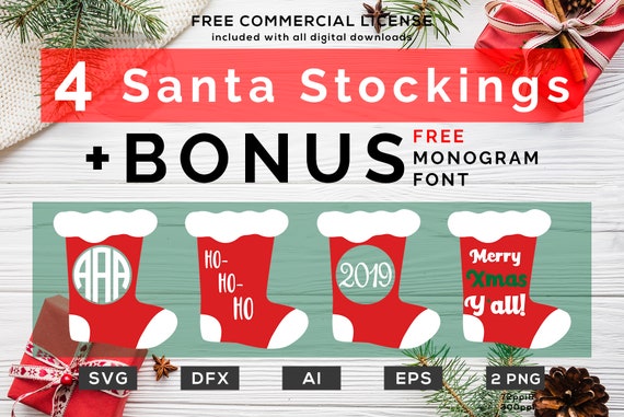 Christmas Socks Svg Christmas Monogram Svg Christmas Etsy