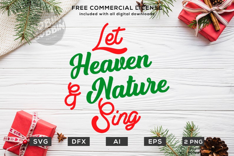 Download Free Let Heaven And Nature Sing Svg Merry Christmas Svg Winter Etsy SVG DXF Cut File