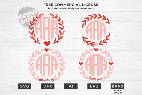 Download Valentines Monogram Svg Valentines Svg Valentine S Etsy