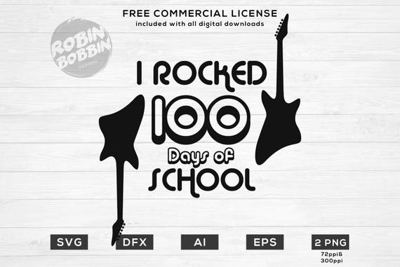 Download Rocked 100 Days Svg Png Dxf Vinyl Design Circut Cameo Etsy SVG, PNG, EPS, DXF File