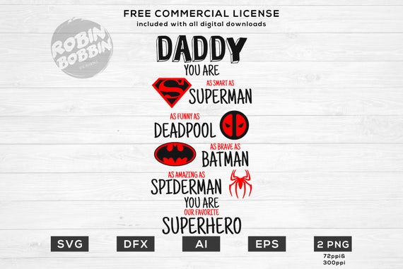 Superhero Daddy Svg Superman Svg Fathers Day Svg Dad Svg Etsy