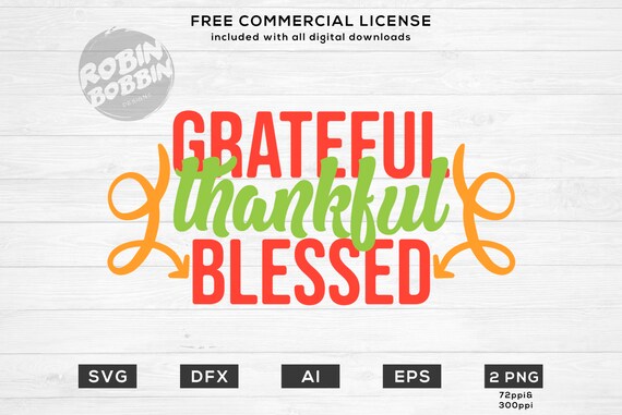 Download Free Grateful Thankful Blessed Svg Thanksgiving Svg Fall Svg Etsy SVG Cut Files