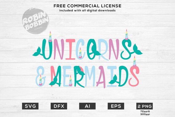 Download Unicorns And Mermaids Svg Mermaid Birthday Girls Unicorn Etsy PSD Mockup Templates