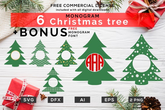 Download Christmas Tree Monogram Svg Christmas Monogram Svg Tree Etsy