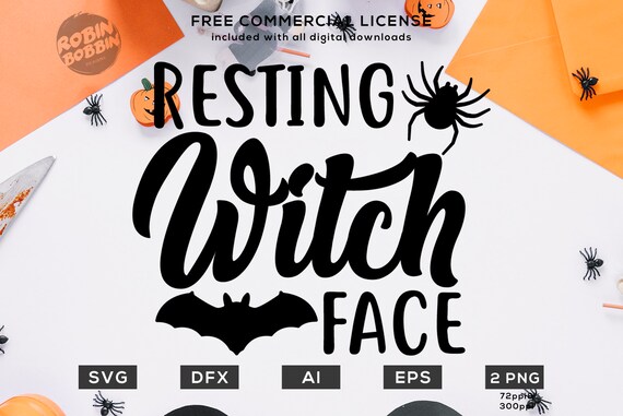 Resting Witch Face Svg Halloween Svg Witch Svg Halloween Etsy