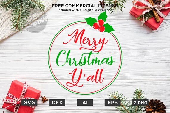 Download Free Merry Christmas Y All Svg Merry Christmas Svg Winter Etsy SVG DXF Cut File
