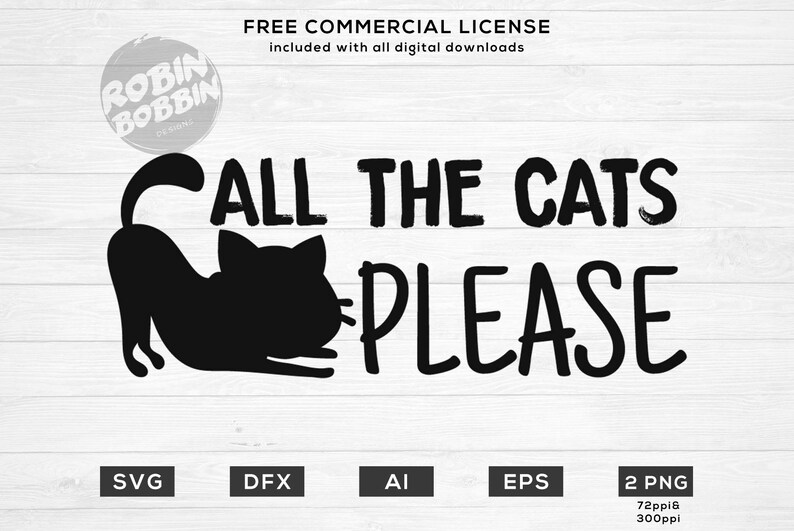 Funny Svg For Shirt All The Cats Please Cut File Funny Cat Etsy