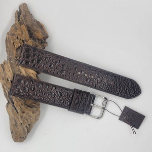 20 mm Brown Unique Limited Edition genuine leather watch band made by YG, Water On Glass series