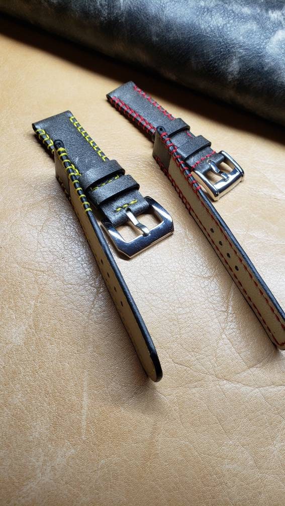 Black/gray All Handmade in the USA Genuine Leather Watch