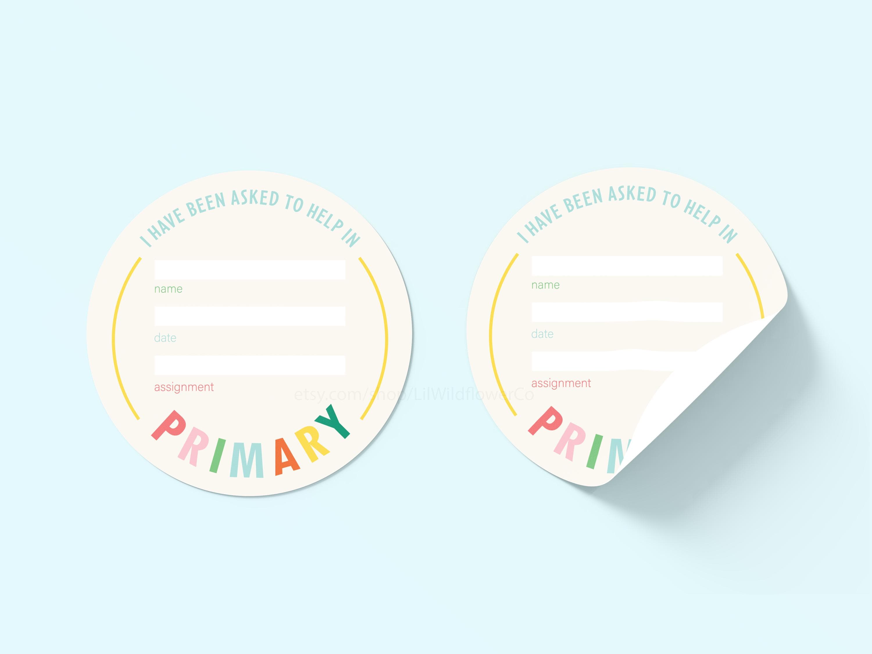 Primary Assignment Sticker Design - LDS Stickers - Primary Talk ...