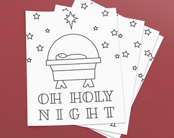 Christmas Coloring Page - Oh Holy Night Coloring - Children's Coloring Page - Printable Christmas Coloring - Primary Coloring Page - LDS