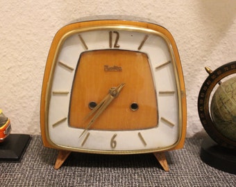Horloge de table horloge de cheminée mod mid cent de ZentRa, comme Hermle années 60, lecteur de batterie vintage rare