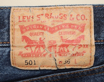 LEVIS 501 90s vintage denim jeans W 36 L 36 5 buttons