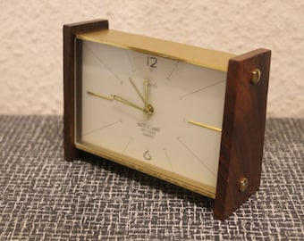 MAUTHE petite horloge de table réveil milieu du siècle moderne années 60 vintage