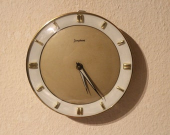 J U N G H A N S EXACTA mécanique horloge murale allemande milieu du siècle moderne années 60 vintage parfait