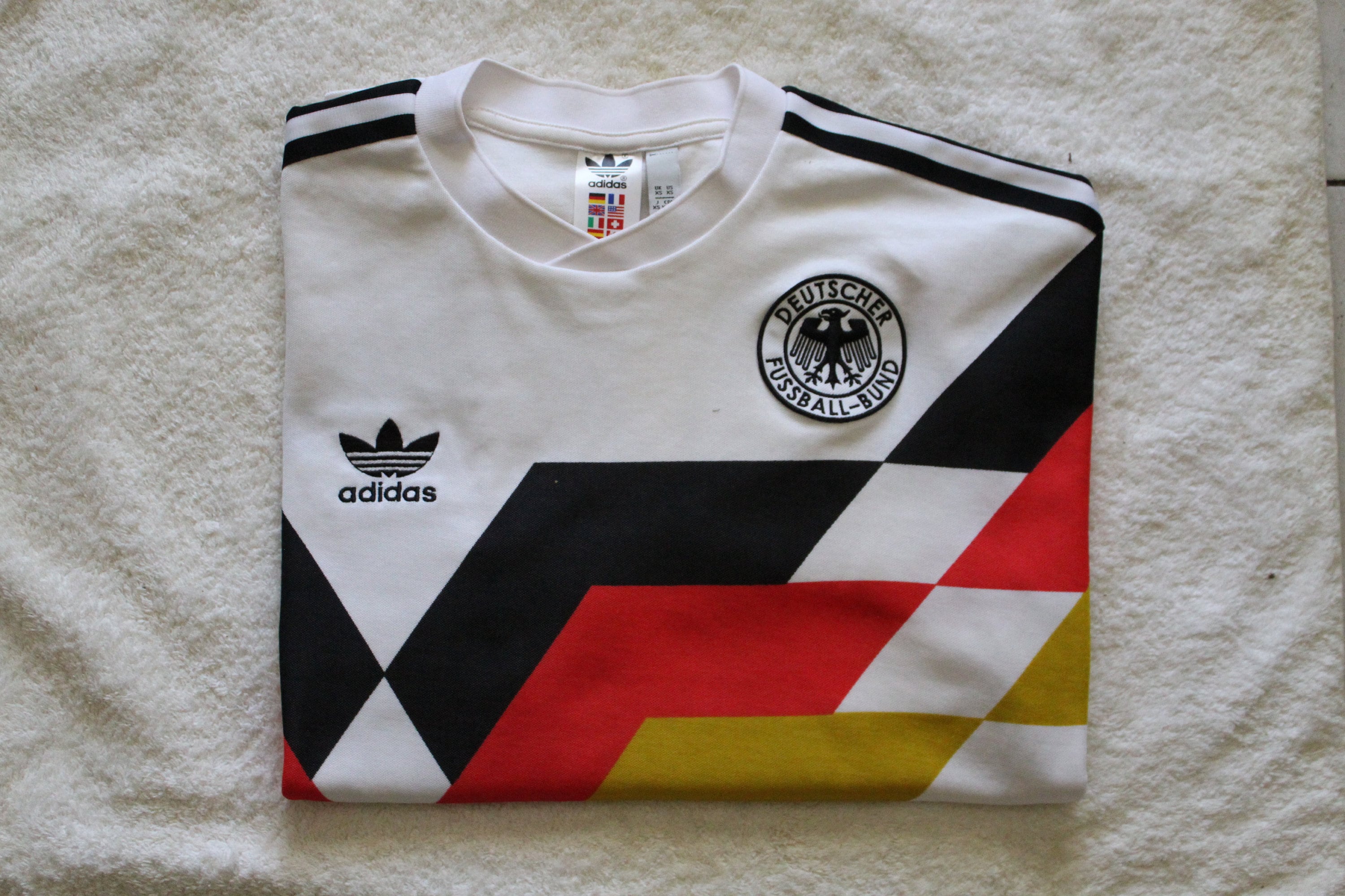 vintage 90s germany home soccer jersey shirt top adidas football white  Football